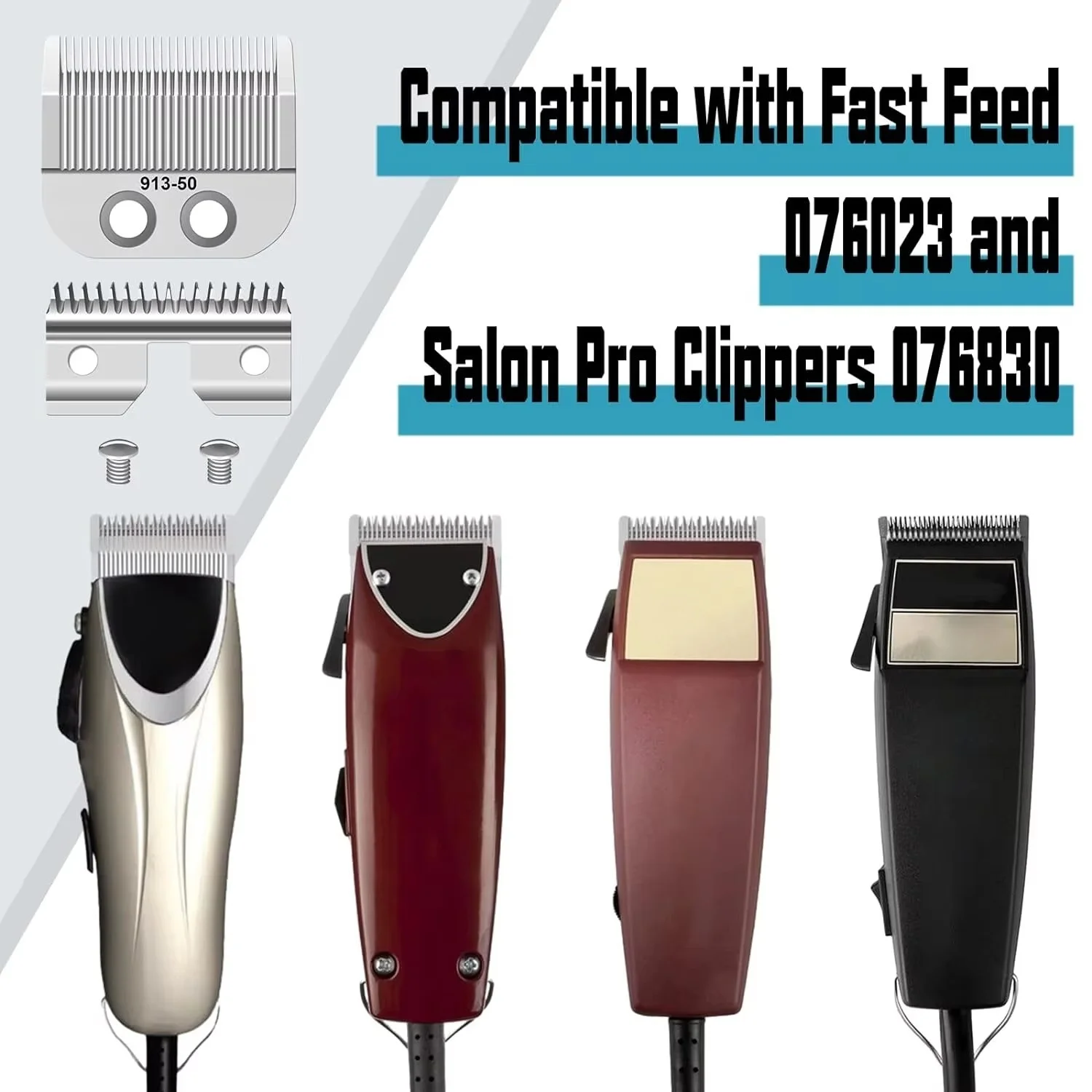 شفرة متوسطة بديلة 91350 قابلة للتعديل متوافقة مع Oster Fast Feed 076023 وCaloper Pro Clippers 076830 رأس الملحقات