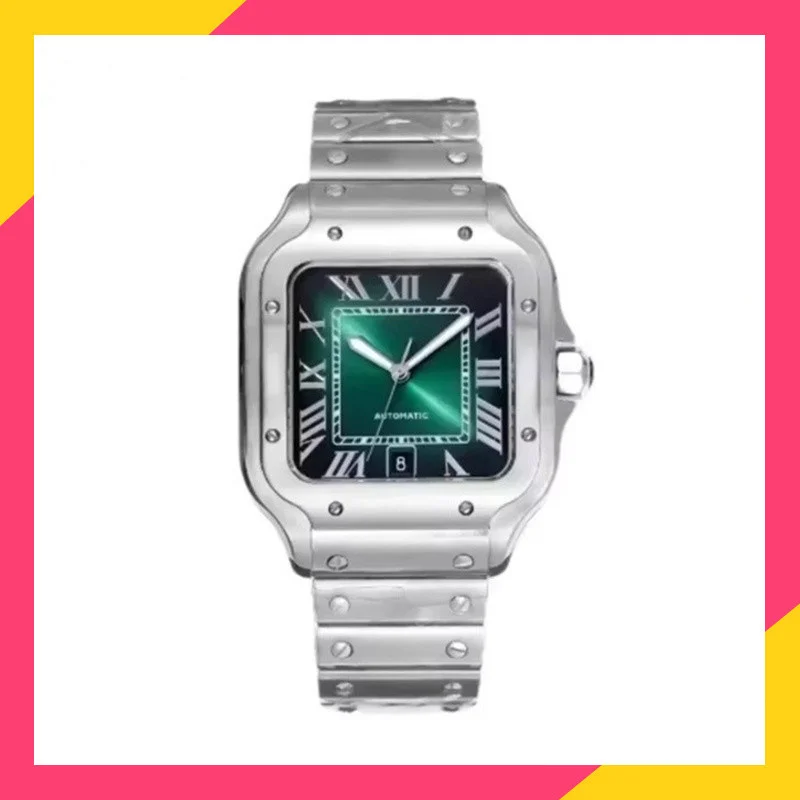 

Top 2025 New 42mm Santos Series Men's Luxury Noble Fashion Exquisite Watch Couple Model Stainless Steel Automatic Wrist Watch