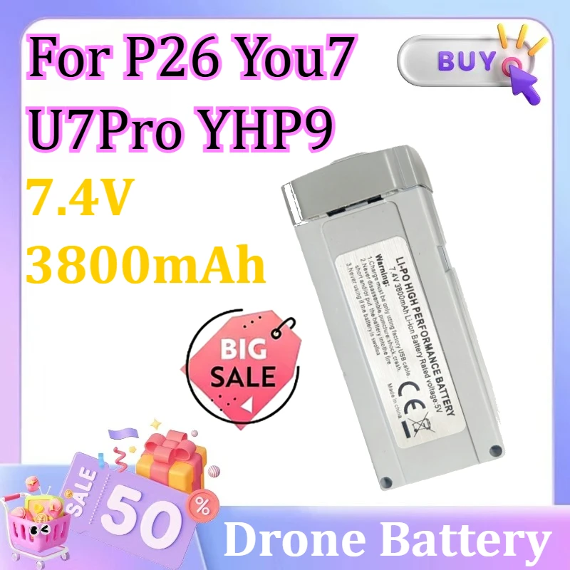 

7.4V 3800mAh For P26 You7 U7Pro YHP9 Drone High-Capacity Lithium Battery Propeller Accessories