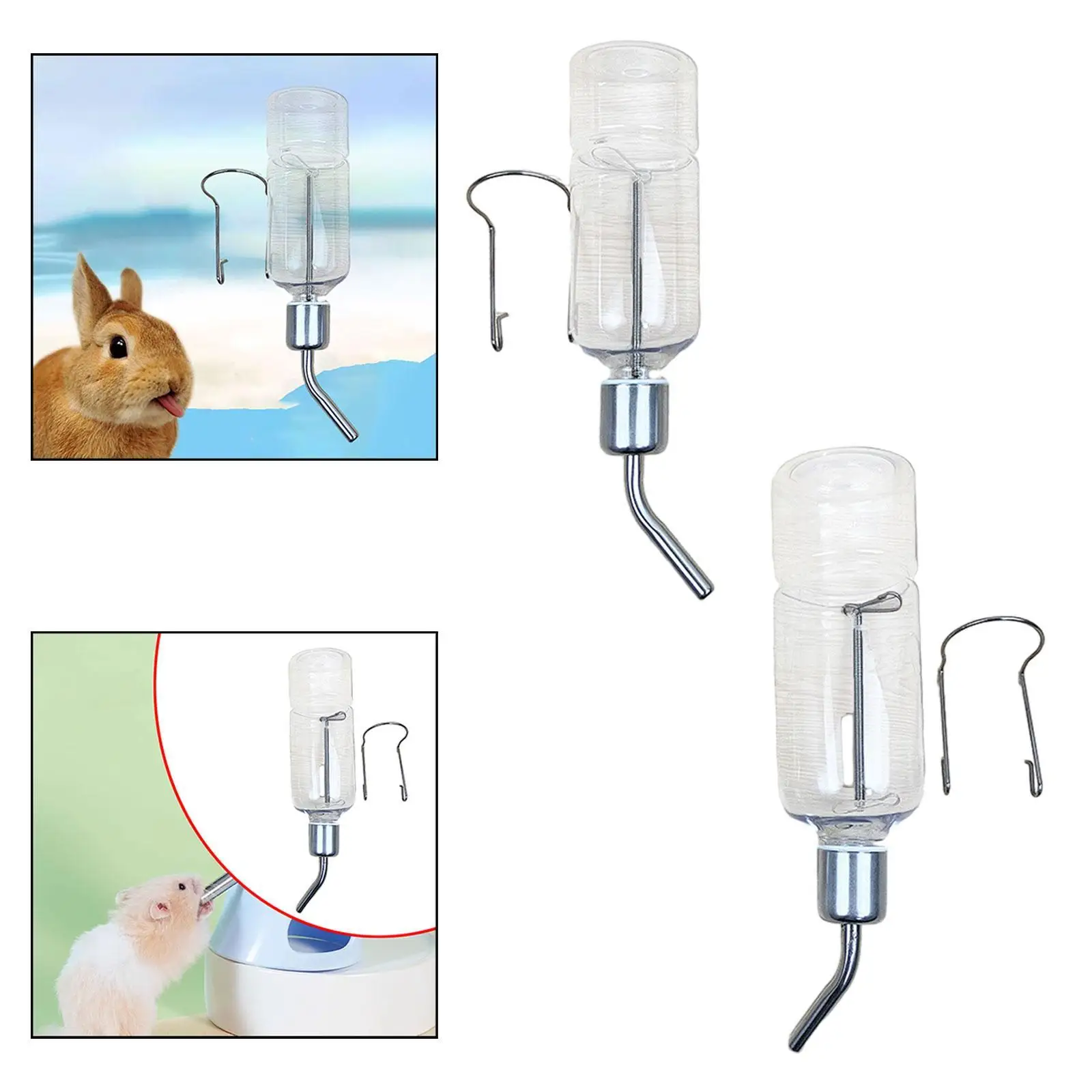 Cage Hanging Water Dispenser, Pet Water Bottle, Practical Automatic Small Animal Water Bottle for Guinea Pig, Rats, Bunny