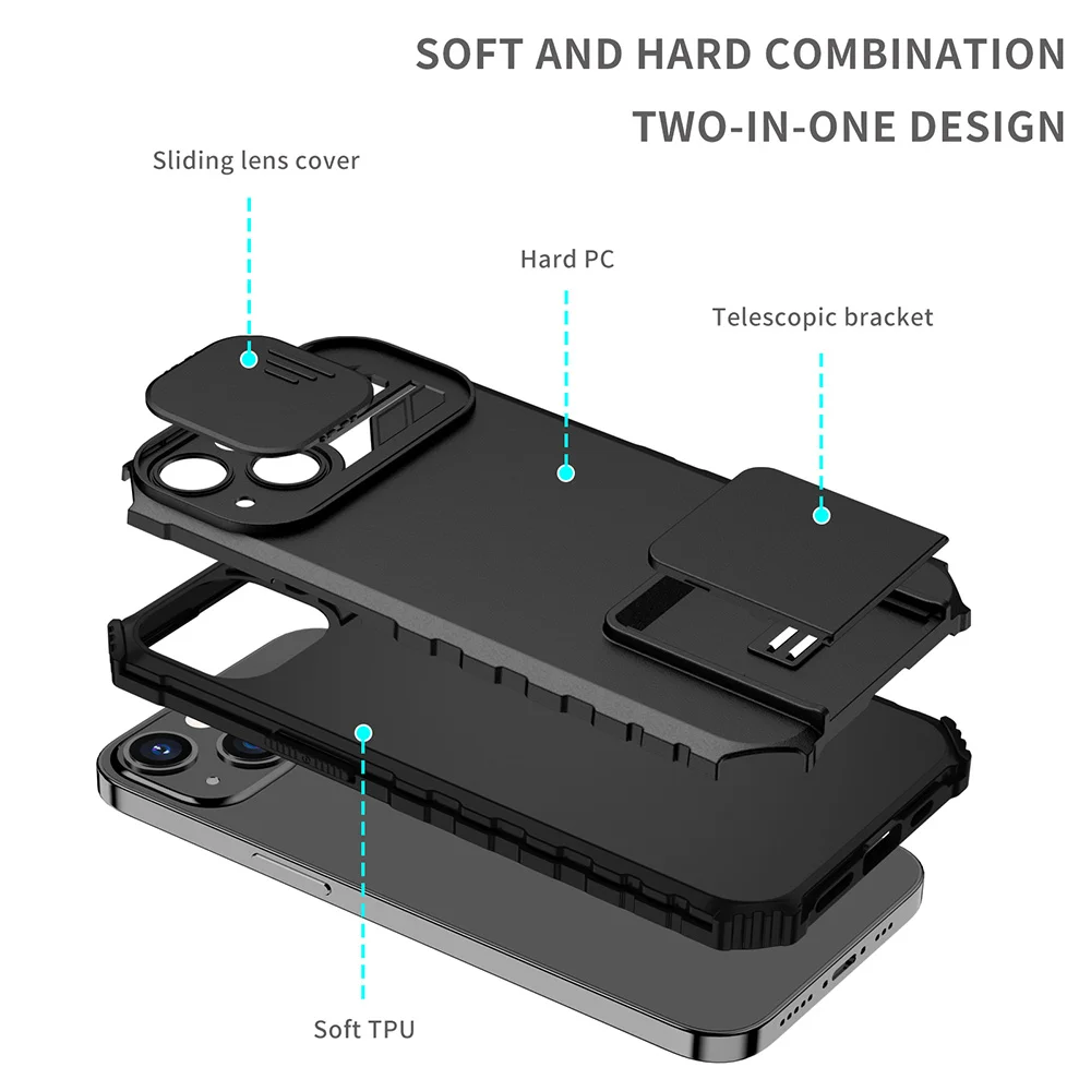 حامل مقاوم للصدمات درع الشريحة عدسة الكاميرا جراب هاتف آيفون 17 برو ماكس 16 15 11 13 14 12 غطاء حامل الوفير