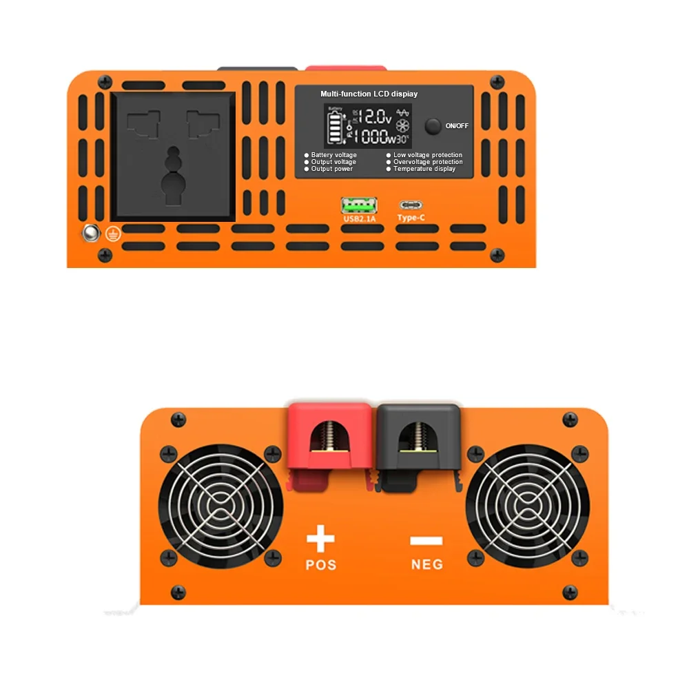 อินเวอร์เตอร์พลังงานแสงอาทิตย์1000W เพียวไซน์เวฟอินเวอร์เตอร์ DC 12V เป็น AC 220V ปิดกริด