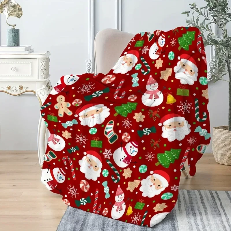 Christmas Blanket Gift for Boy Girls Son Daughter Christmas Snowman Santa Throw Blanket Birthday Cozy Soft Lightweight Bedding