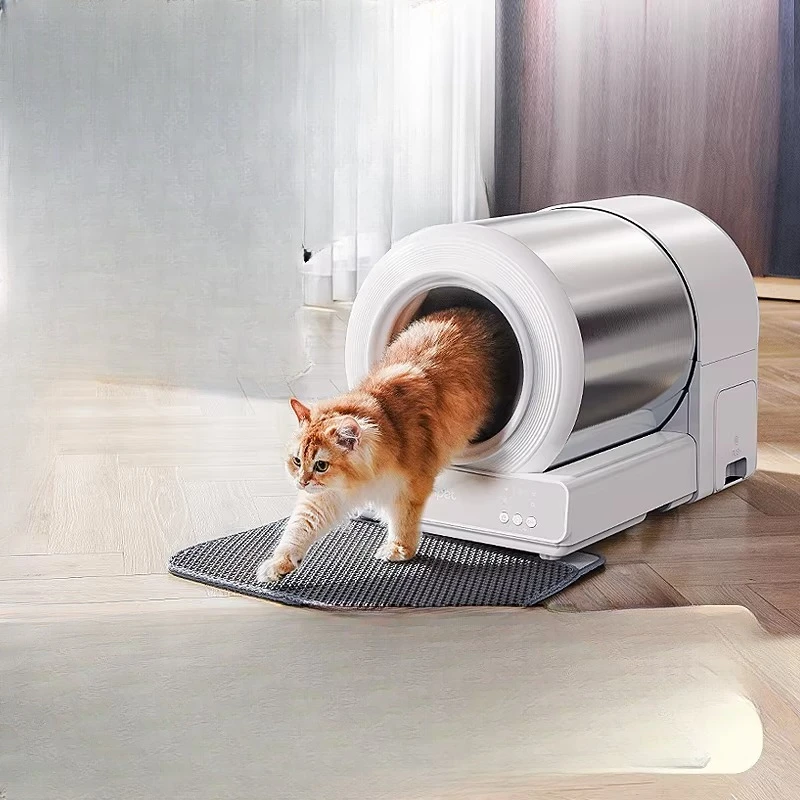 Stainless steel automatic cat litter box, electric smart cat toilet, shit shoveling closed deodorant