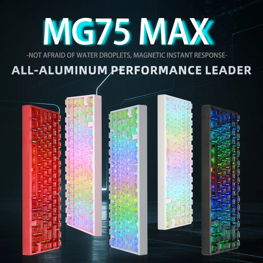 

Игровая клавиатура IROK MG75 PRO MAX 8K с магнитным переключателем 0,005 мм RT, механическая клавиатура с быстрым триггером, горячая замена/SOCD/водонепроницаемость