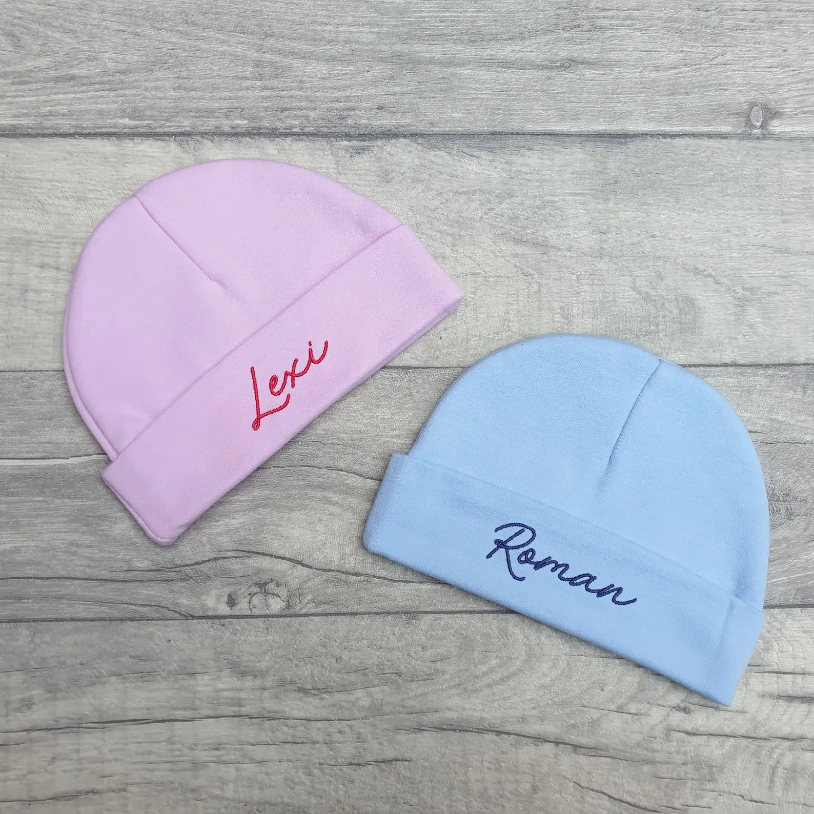 Personalized Newborn Hospital Hat Embroidered Newborn Baby Hat, Custom New Baby Hat, Blue or Pink Infant Baby Beanie with Name