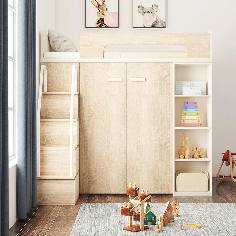 Wardrobe Bed, Small Apartment, Panoramic Cloakroom, Bed, Lower Cabinet, Multi-functional Upper and Lower Beds, High and Low