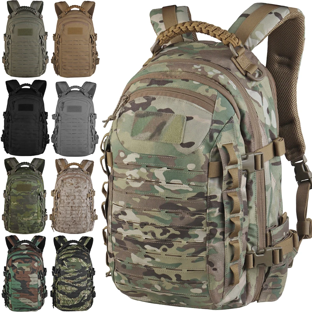 12 Color Tactical Assault Backpack 25L Large Capacity Water Storage Pouch MOLLE System Multi-purpose Hiking Camping Travel Bag