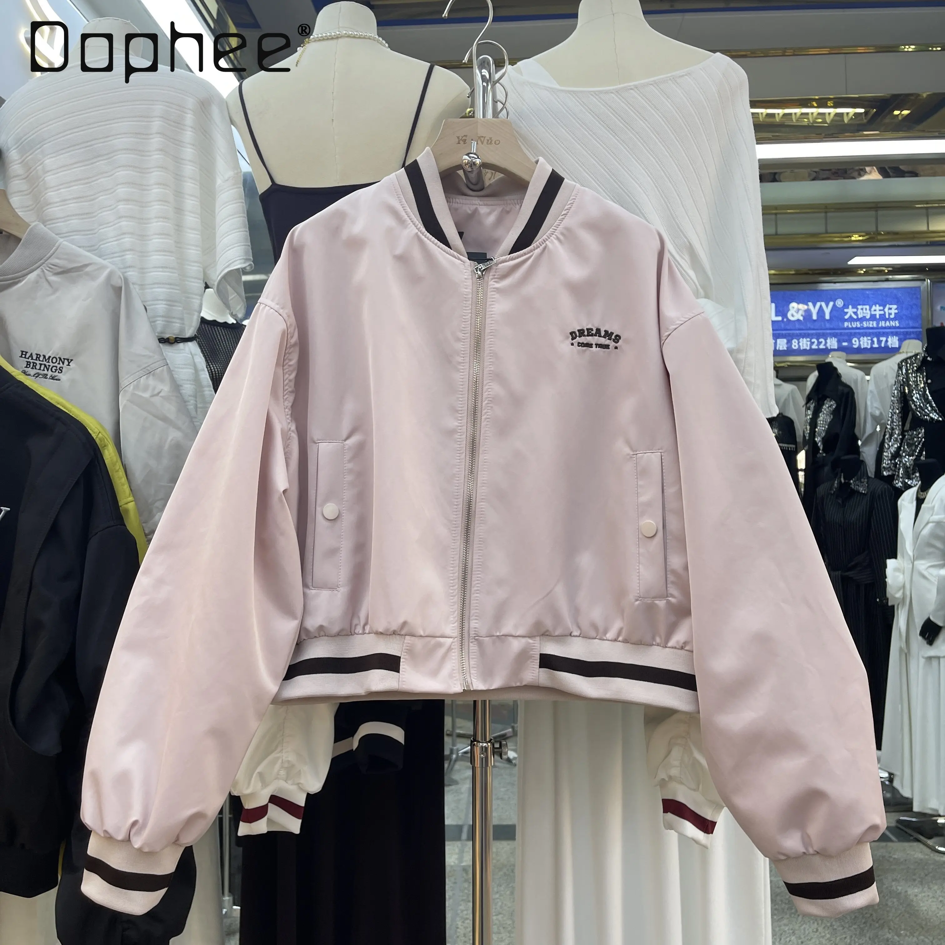 

American Jacket Women's Spring and Autumn 2026 Retro Loose Casual Versatile Couple Embroidered Baseball Jackets for Women