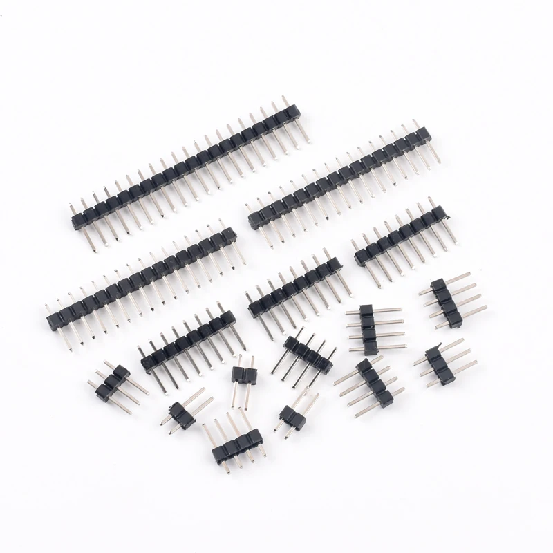 2.54mm Single Row Male 2~40P Breakaway PCB Board Pin Header Connector Strip Pinheader 2/3/4/5/6/8/10/12/15/20/40Pin For Arduino