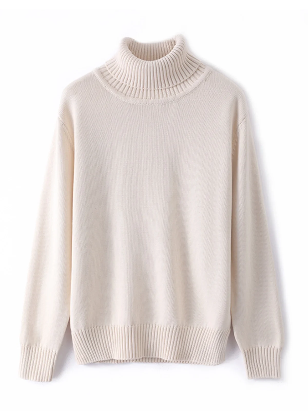 

Утепленный свитер из 100% хлопка с высоким воротником, женский, свободный, вязаный, базовый слой, зимний, новый, простой, для повседневной носки, с длинным рукавом