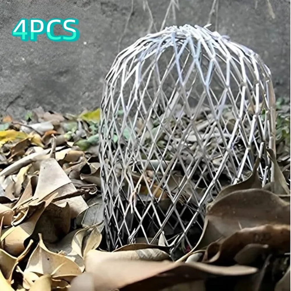 

4pcs Expand Aluminum Gutter Filter Silver Foldable Screen Floor Drain Filter Rustproof Mesh Eaves Roof Drainage Pipe