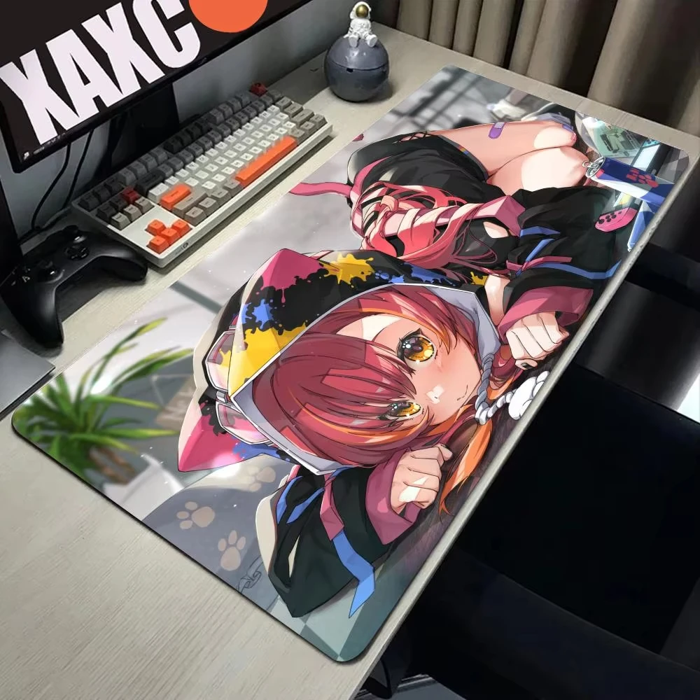 أنيمي فتاة VTuber VSPO ماوس كبير XL XXL لوحة المفاتيح حصيرة مكتبية ملحقات ألعاب الكمبيوتر لوحة الماوس HYBXAXC LockEdge سجادة ضد الإنزلاق