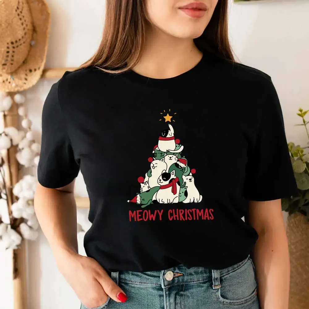 Cat Christmas Design Iron-on Transfer For Clothing DIY A-Level Washable T-shirt Thermal Sticker Colorful Lights Patches Applique