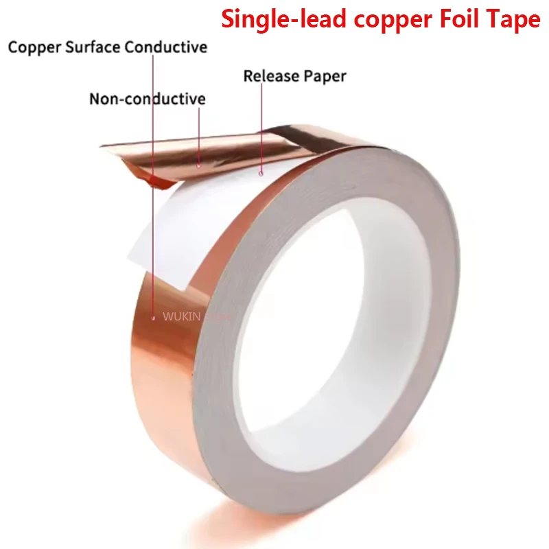 Copper Foil Adhesive Tape Single/Double Mask Electromagnetic Shield Eliminate EMI Anti-static Repair tape
