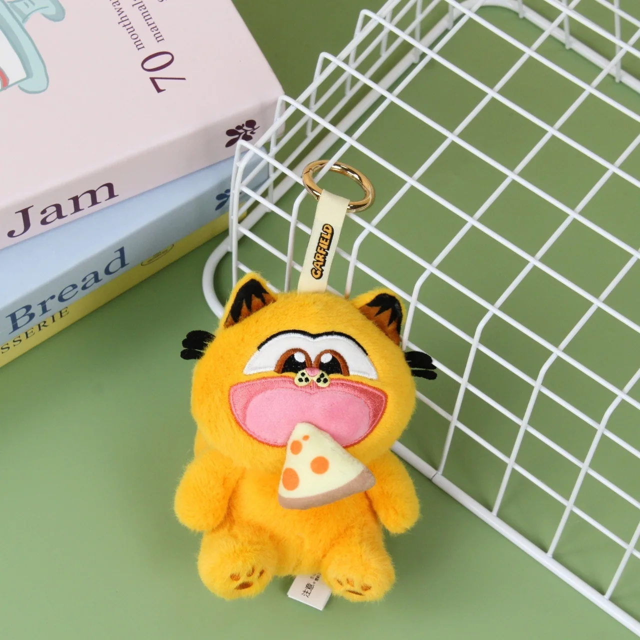 Kawaii Garfield Pizza peluche jouet pendentif dessin animé coton poupées en peluche porte-clés mignon chaton sac à dos fermeture éclair tentures cadeaux de vacances