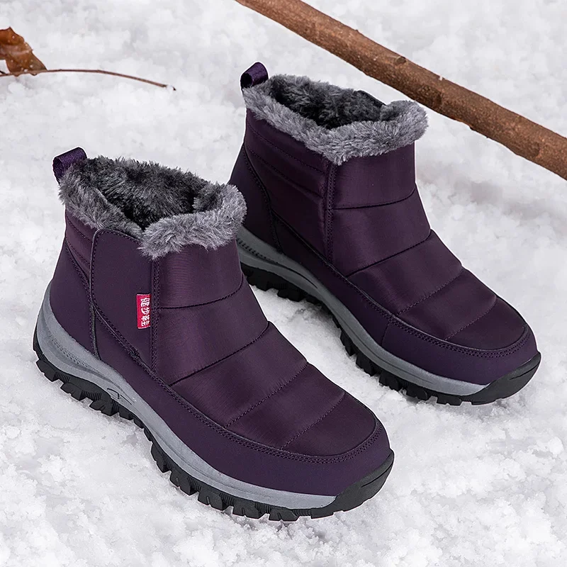 Keep Warm Winter Snow Climbing Mountain Shoes for Women Luxury Brand Lady Hiker Trekking Sneakers Anti-slippery Hunter Shoes