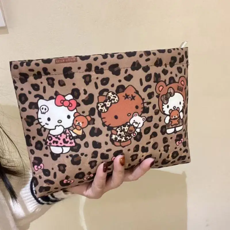 

Косметичка Hello Kitty, женский клатч для хранения, женский универсальный органайзер для путешествий, косметичка на молнии с мультяшным котом и принтом