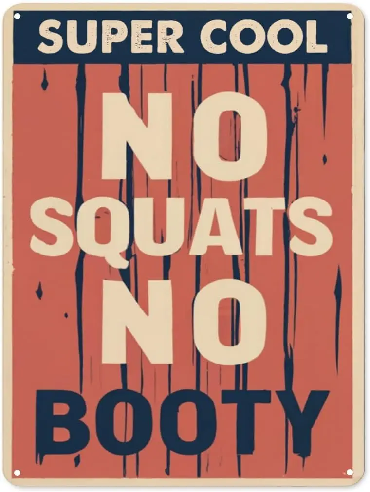 Y1, Plaques Métalliques de Gym, Art Fitness, Musculation, Motivation Gym, Panneau 'No Squats Booty' pour la Maison et la Chambre G