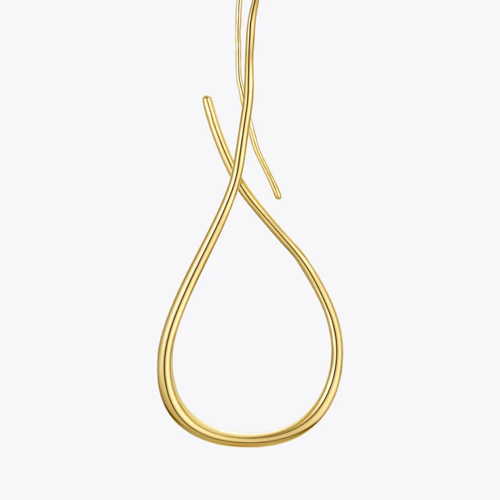 ENFASHION Waterdrop Line Earrings For Women Dangle Large Earings Gold Color Minimalism Fashion Jewelry 2020 Gifts Brincos E1189