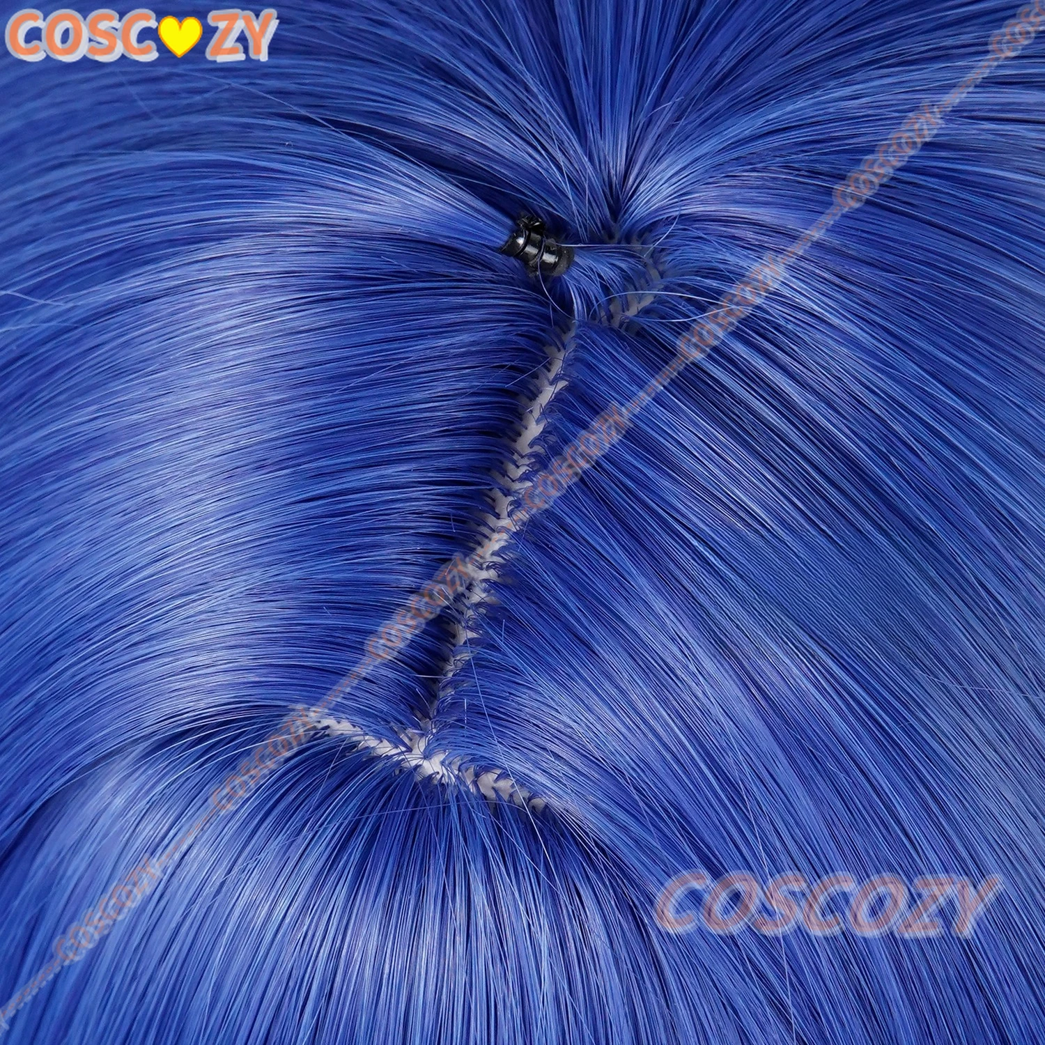 Jeu Wuthering Waves Iuno Cosplay perruque Iuno Cosplay ‌ ‌ ‌ Perruque double queue de cheval bleue pour fête d'Halloween adultes femmes hommes filles