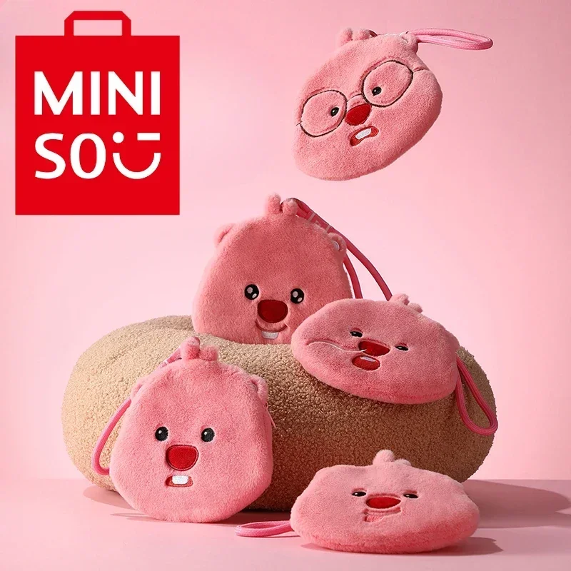 

Miniso Loopy Plush Cartoon Cute Pendant Doll Litter Beaver Shoulder Bags Women Large Capacity Backpack Fashion Shopping Wallet