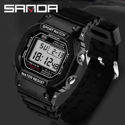 SANDA G Style LED Digital Watch Unisex Shockproof Waterproof Sports Watches Boy Girl Stopwatch Military LED Electronic Clock