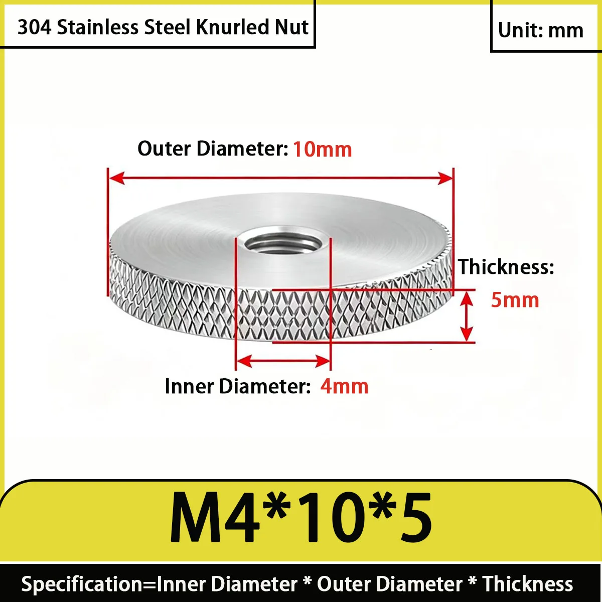 304 Stainless Steel Knurled Thumb Nuts Large Flat Head Mesh Pattern Adjustment Nuts M3 M4 M5 M6 M8-M10