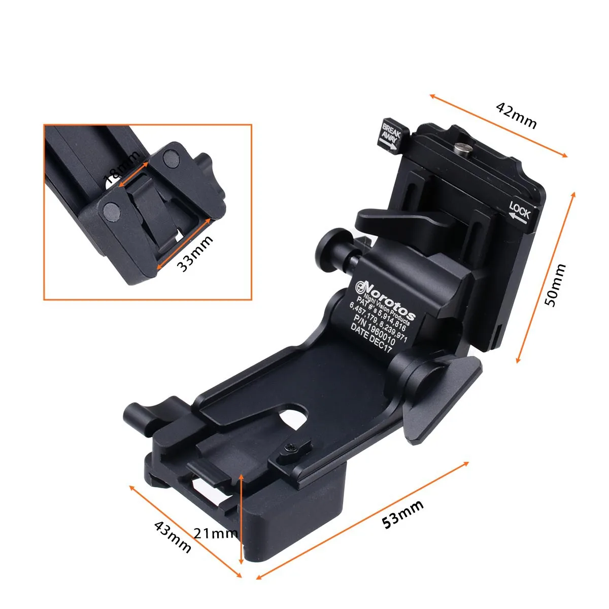 التكتيكية ويلكوكس NVG جبل ل PVS7 PVS14 PVS15 PVS18 PVS21 نظارات الرؤية الليلية J الذراع جبل الصيد سريع خوذة قوس