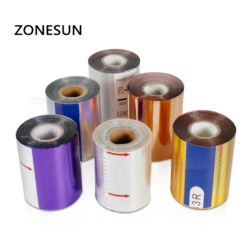 ZONESUN-rollos de papel de estampado en caliente, papel dorado anodizado de transferencia de calor para billetera de cuero PU, artesanía de