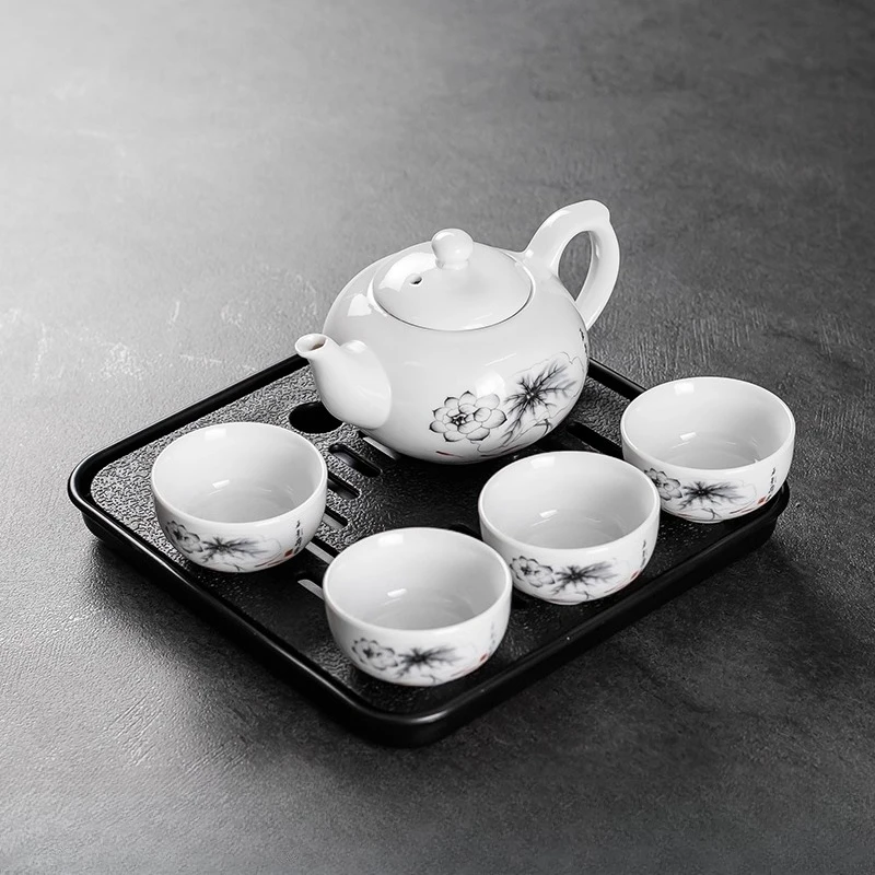 Holder Gentlemen Tea Tray Set Porcelain Leaves Chinese Coffee Cup Tea Tray Black Small Serving Plateau Cuisine Home Accessories