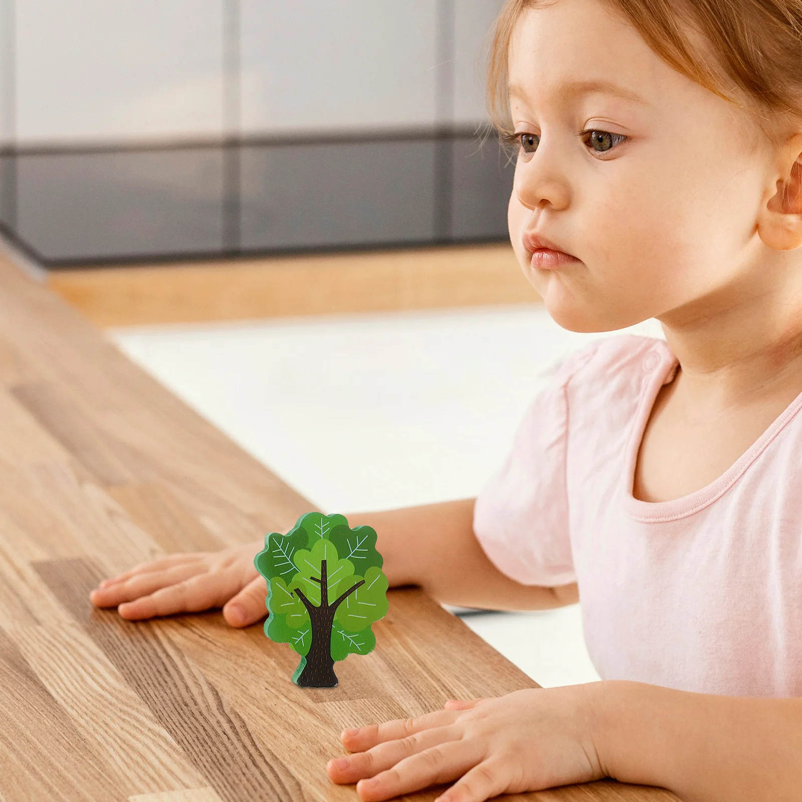 6 個の木製ツリーレールトラックアクセサリーミニシーンピース小さな鉄道装飾子供用プレイセット