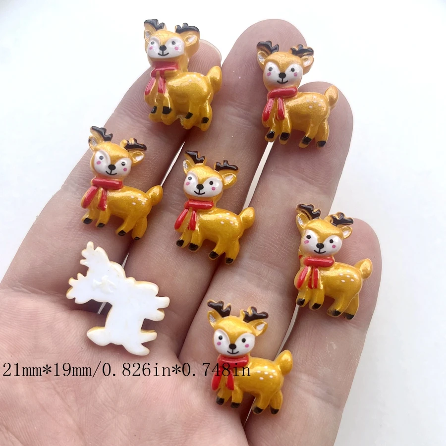 20 pieces of golden spotted deer resin flat back scrapbook DIY jewelry hair clip pendant decoration deer