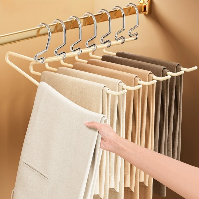 

10PCS Upgraded Goose Type Pants Hanger Non-Slip Closet Organizer Special Hanger for Trousers Skirt Household Storage Solution