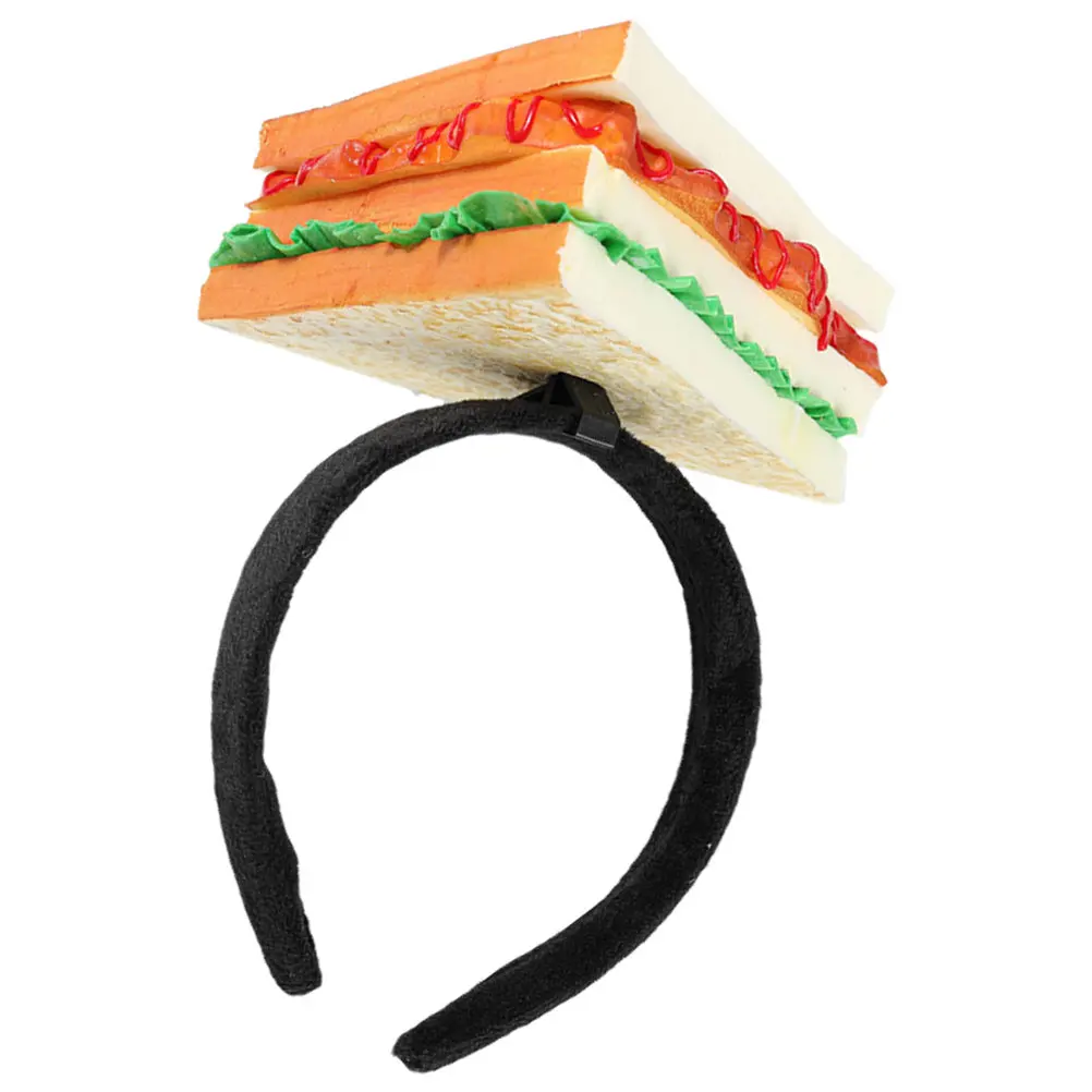 

Artificial Sandwich Headband Lightweight Sandwich Hair Hoop Party Ornament Food Modeling Hairband Holiday Party Accessories