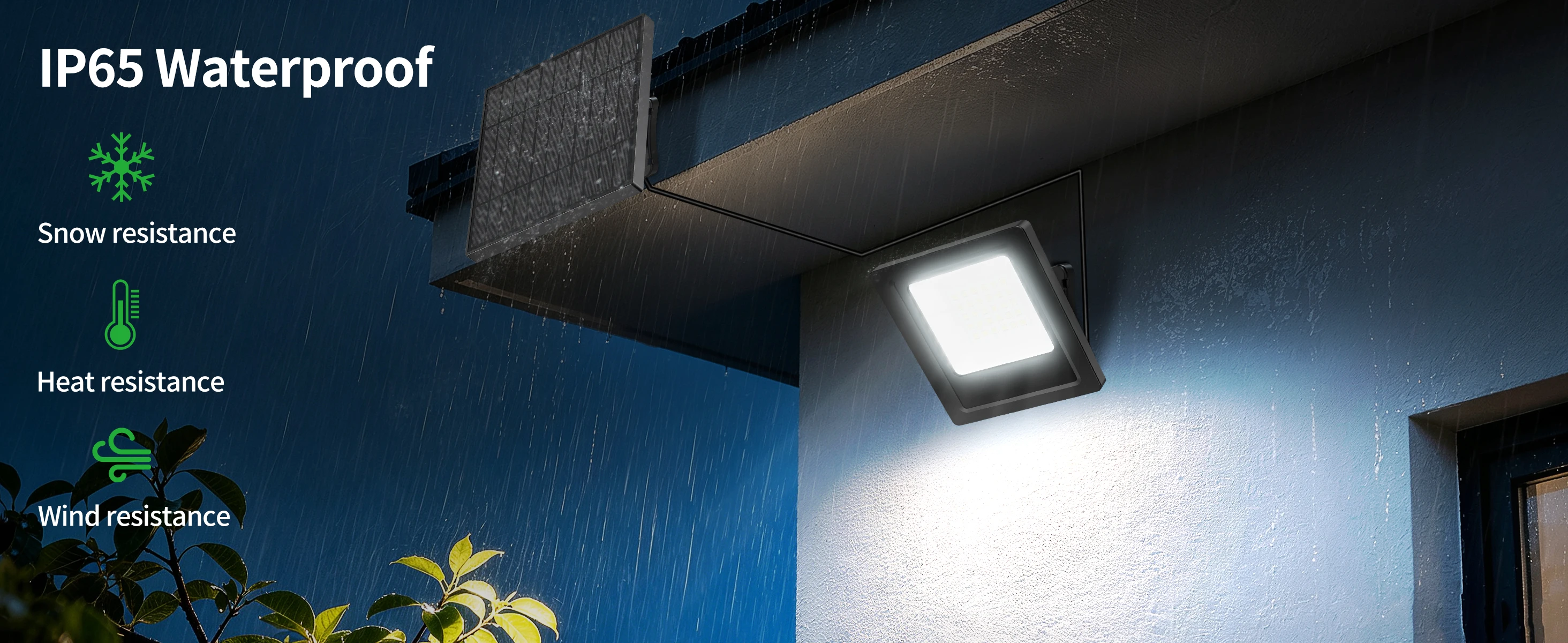 Intelamp 4400mAh 2 Pack Outdoor Solar Light Solar Lamp Waterproof Street Light Security Flood Lights For Garden Yard Patio Porch