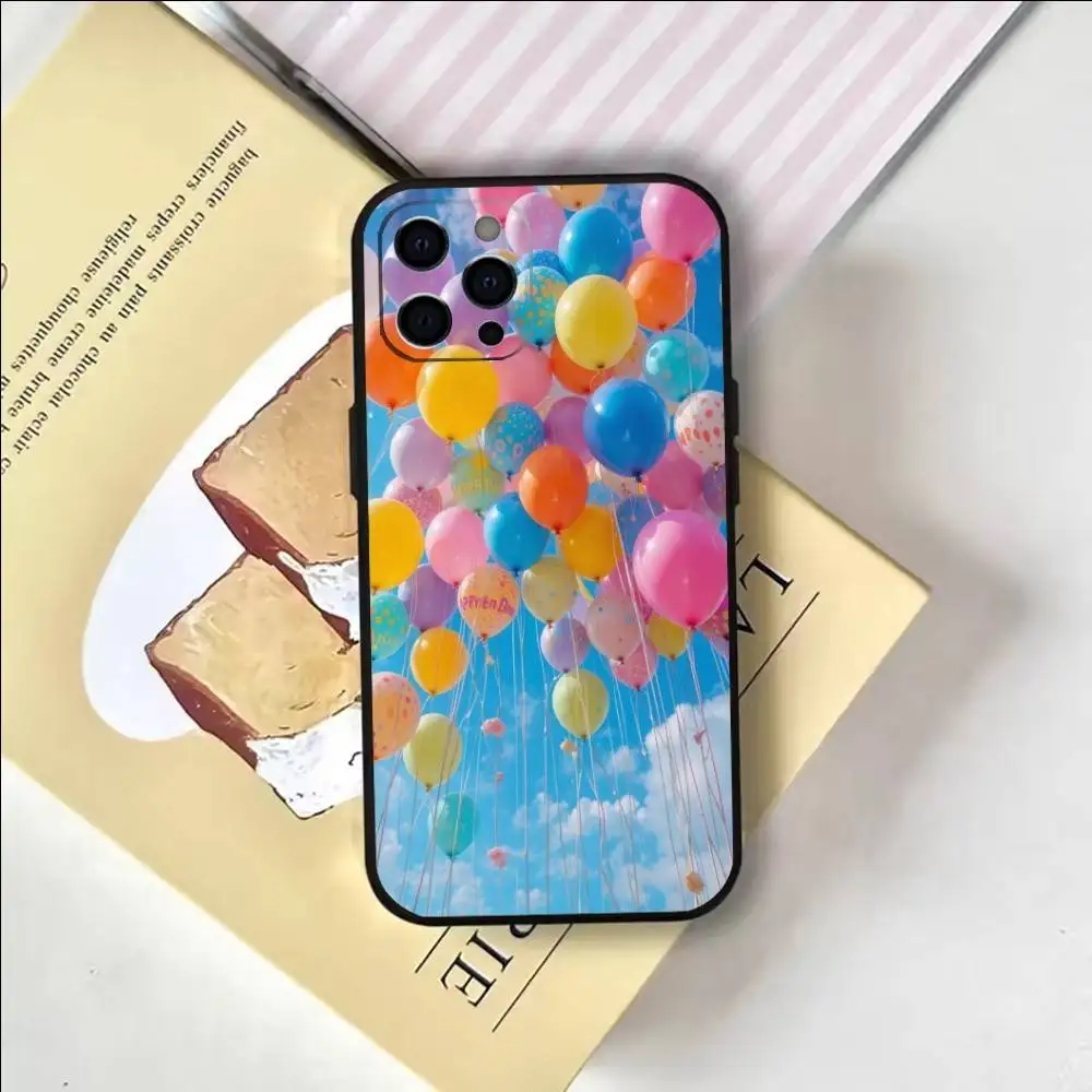 Colorful balloons  Phone Case For iPhone 17,16,15,14,13,12,11 Plus,Pro Max,Soft Silicone Black Cover