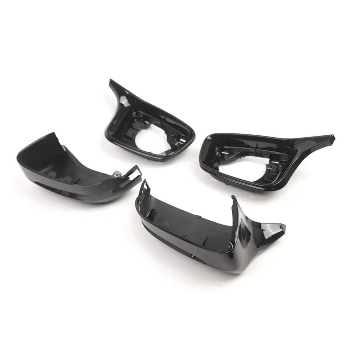 11-Horn Rearview Mirror Cover+Base Side Wing Mirror Caps for BMW 5 Series F90 M5 2017-2019 LHD 51168064657 51168064658