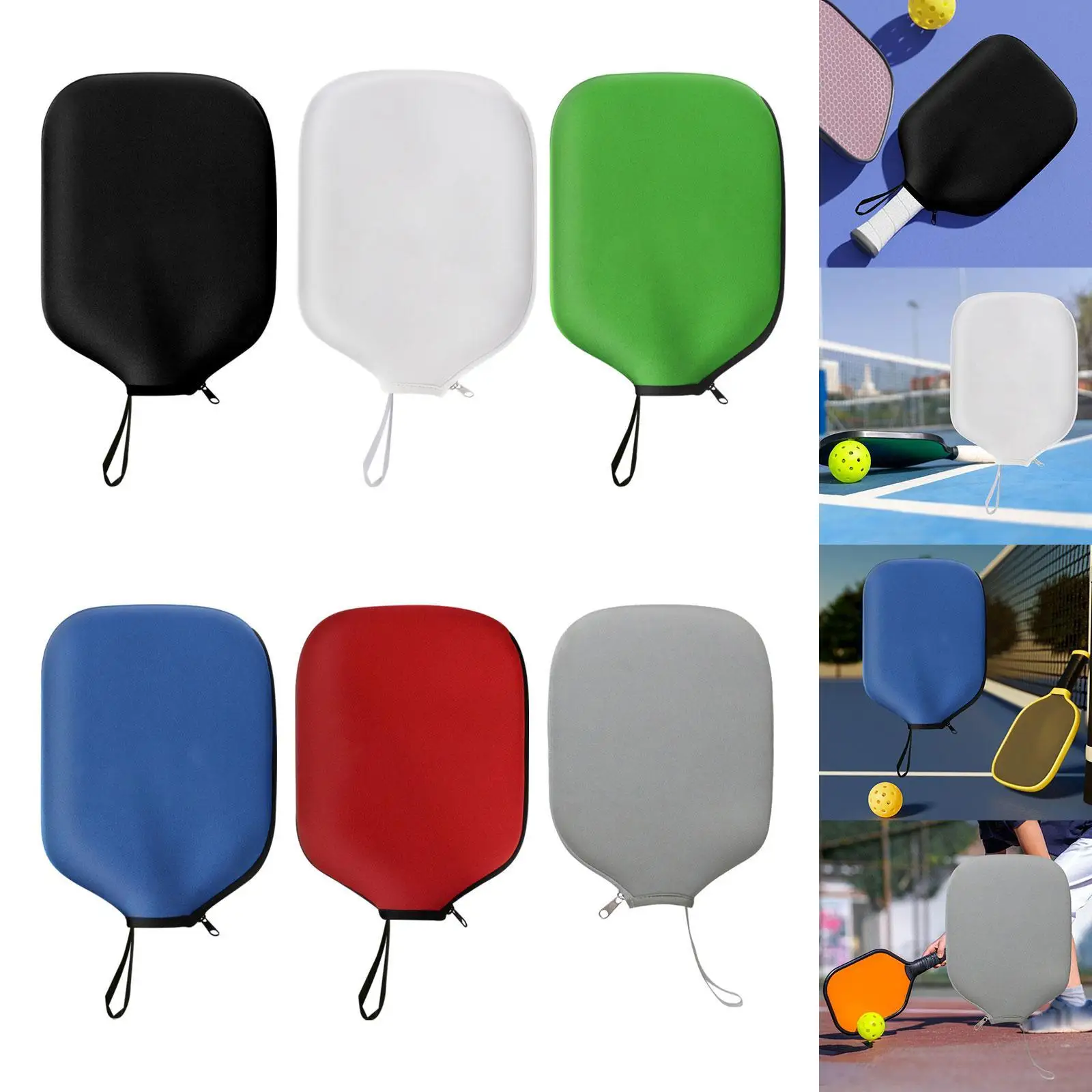 Pickleball Paddle Cover Case Racket Sleeve Zipper Closure Storage Carrier Waterproof Pickleball Head Cover Racket Protection