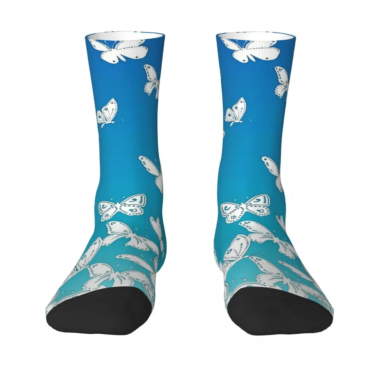 Blau Moody Schmetterling Erwachsene Socken, Unisex socken, männer Socken frauen Socken