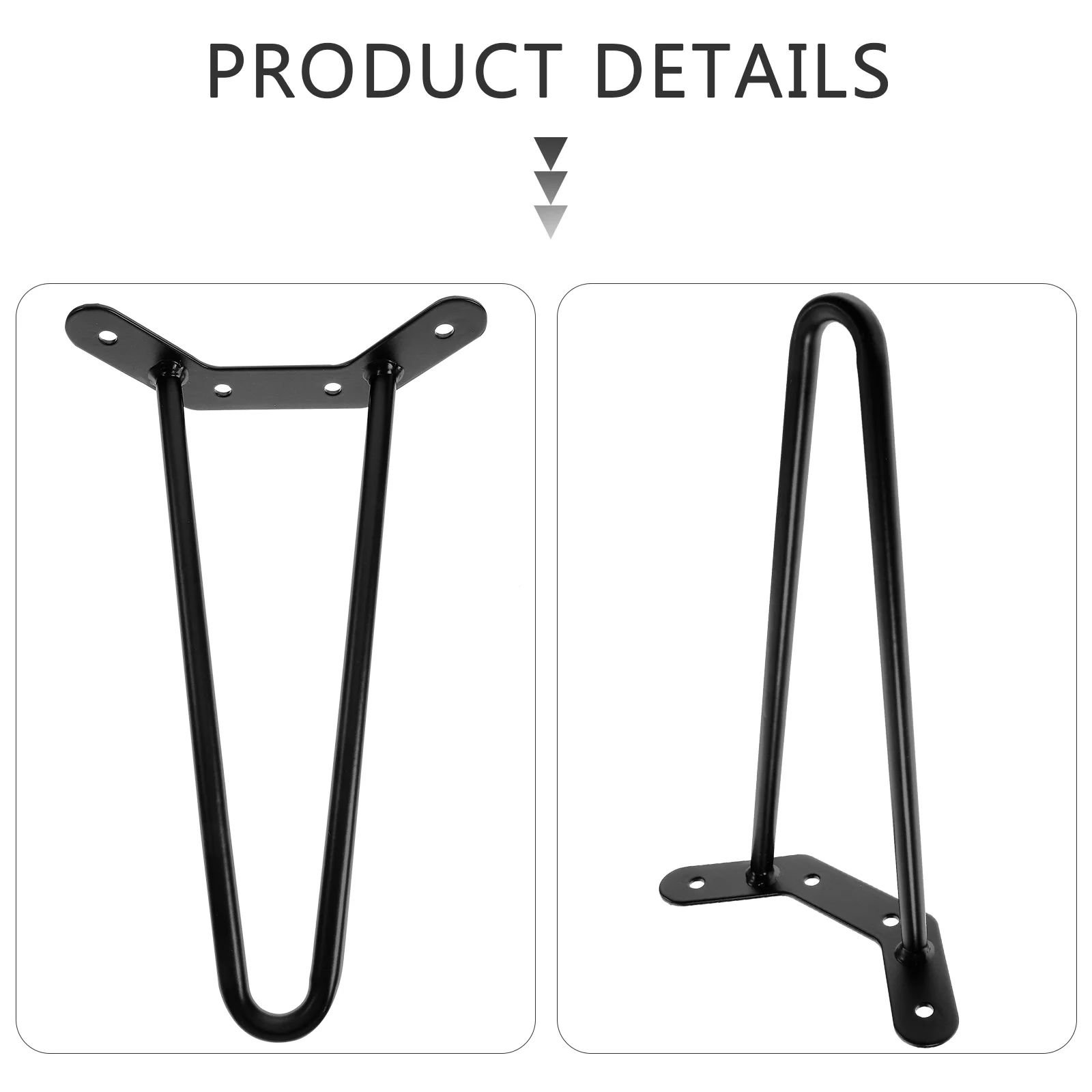 Pieds de Chaise de Remplacement, Table Courte, Base Creuse, Bureau Portable, Café Pliable, 2 Pièces
