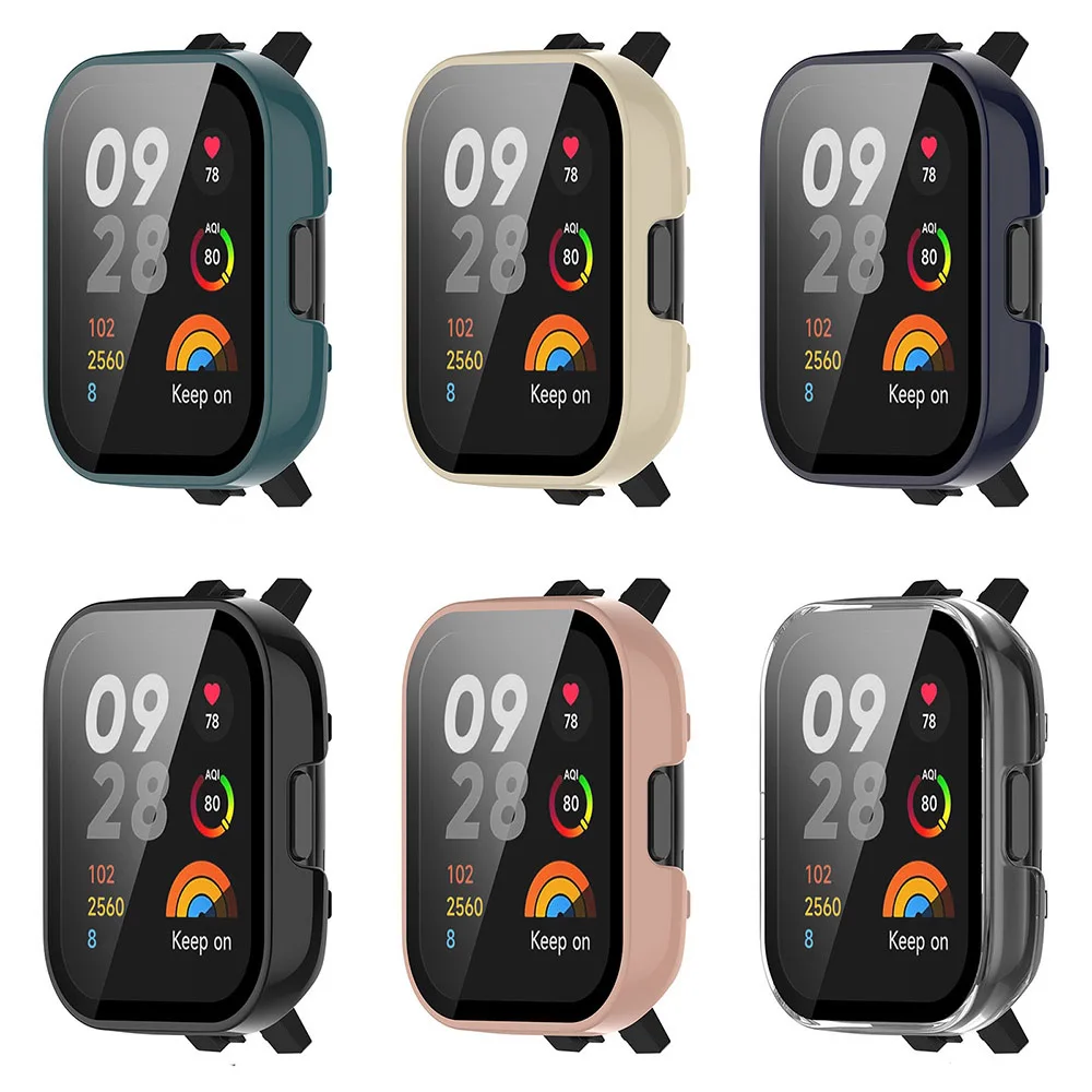 Protector de pantalla de vidrio templado para Redmi Watch 3, funda protectora, marco de carcasa, PC +