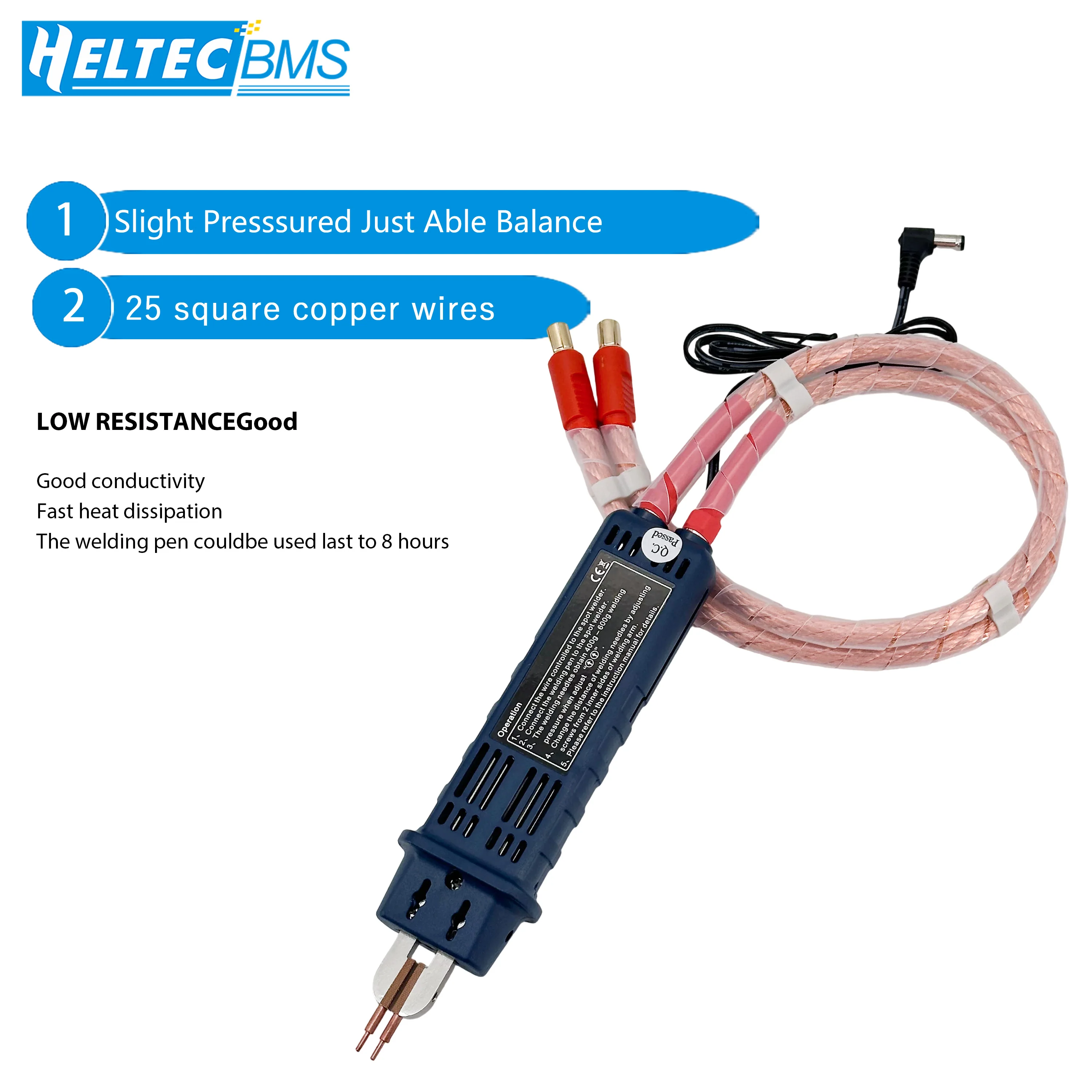 Heltec energy hand welding pen  For 18650/21700/32700 battery pack 25 square Cable 6v 5000a Adjustable spot welding pen