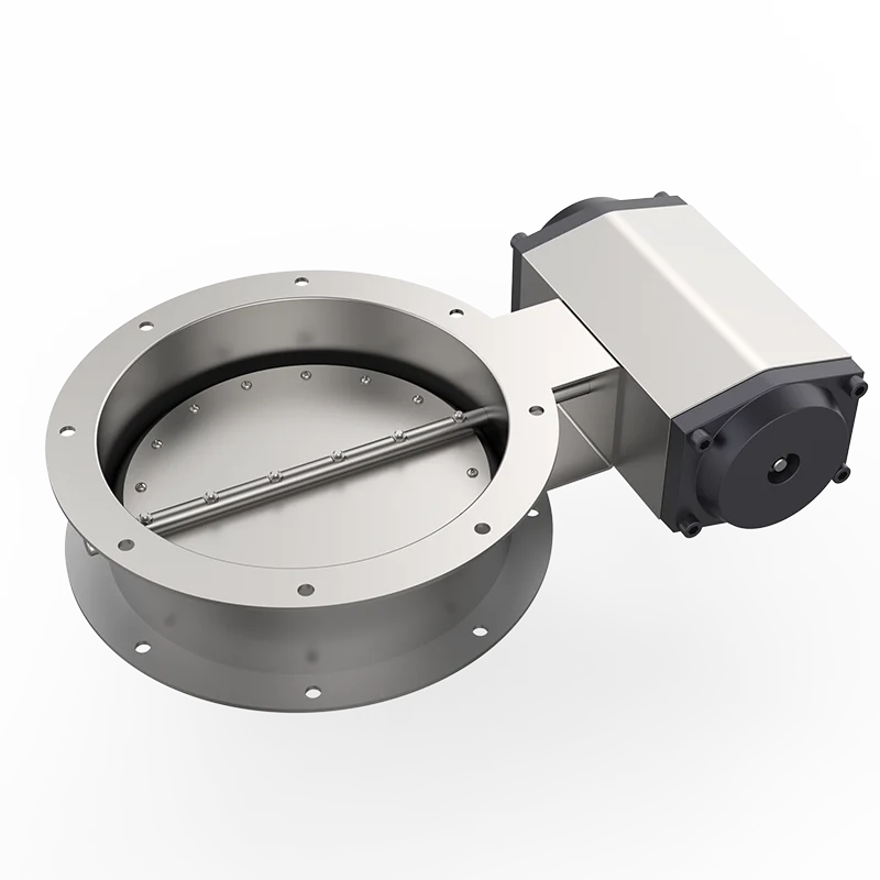 

304 stainless steel pneumatic smoke butterfly valve