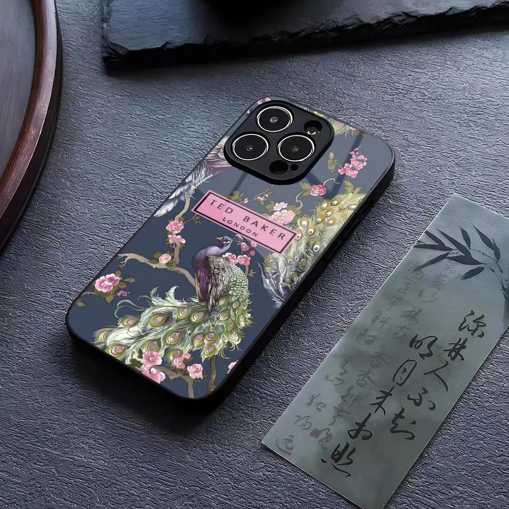 Fashion Brand Flower Ted Design-Bakers Phone Case Glass For iPhone 15 13 14 12 11 Pro Max Plus Samsung S24 S23 S22 Ultra Coque