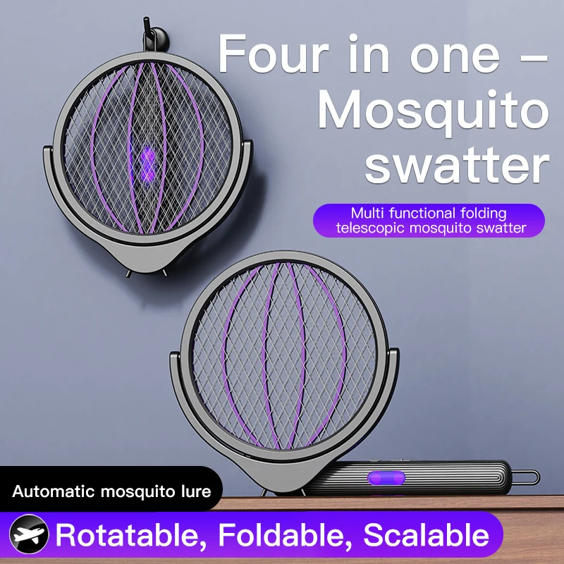 

Multi Functional Folding Electric Mosquito Swatter,Retractable Racket,Stretching Bug Zapper,USB Rechargeable Fly Trap Bat Home