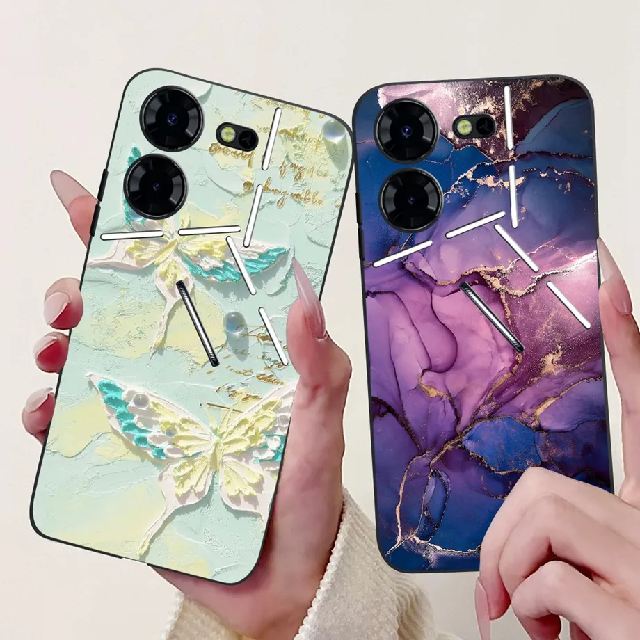 لينة ماتي سيليكون الغطاء الخلفي ل Tecno Pova 5 برو 5 جرام LH8n جراب هاتف الرخام القوطية نمط زوجين الكرتون كابا ل Pova5 5 برو
