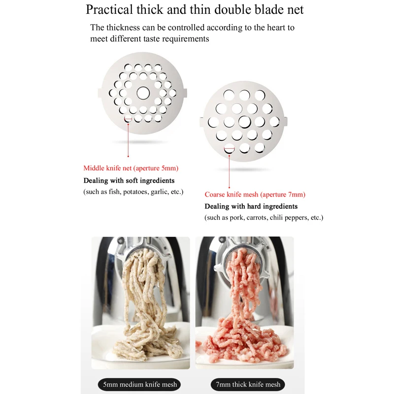 مفرمة اللحم، حشو السجق، مفرمة اللحم الكهربائية، صانع السجق، مفرمة شديدة التحمل للمطبخ المنزلي والاستخدام التجاري