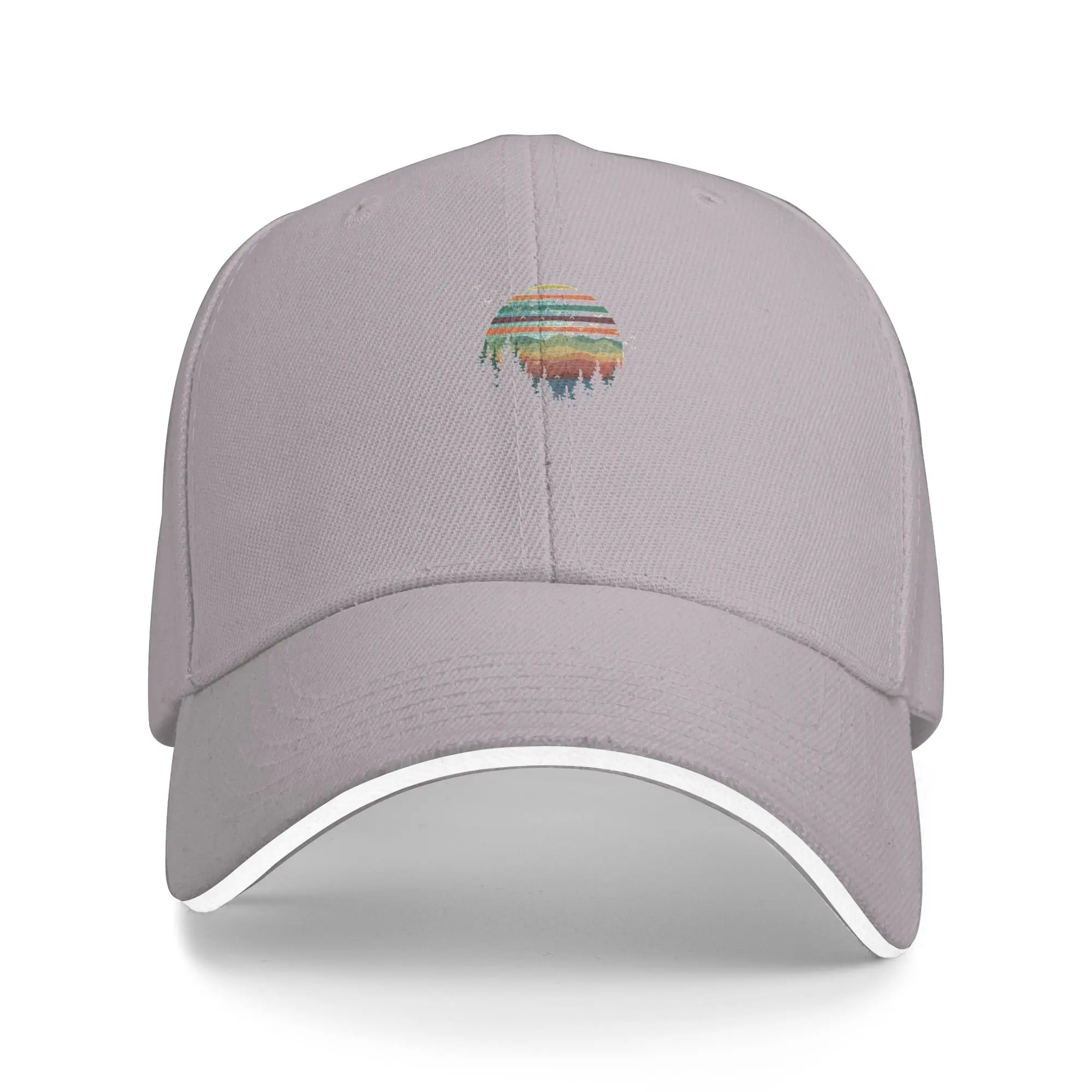 Hot Sale Geometric Nature Sunset Vibes Baseball Cap  Vintage Snapback Cap  Skateboarding Snapback Cap