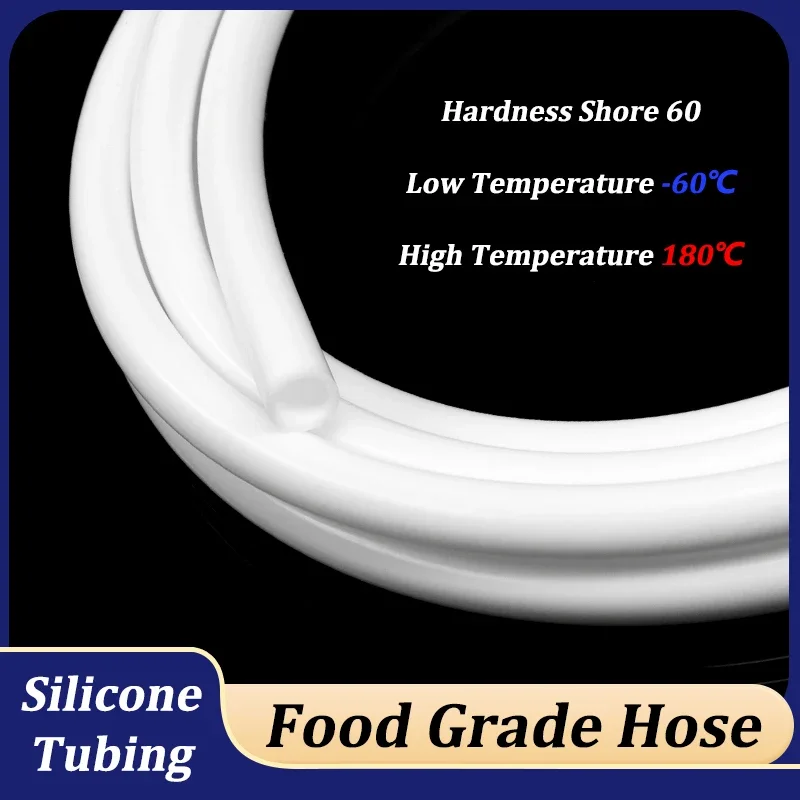 

Food Grade Silicone Tube White Soft Non-Toxic Drink Milk/Water Connector Hose High Temperature Resistant 180Deg.C ID0.5mm ~ 32mm